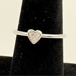 Dazzling Silver Heart Ring